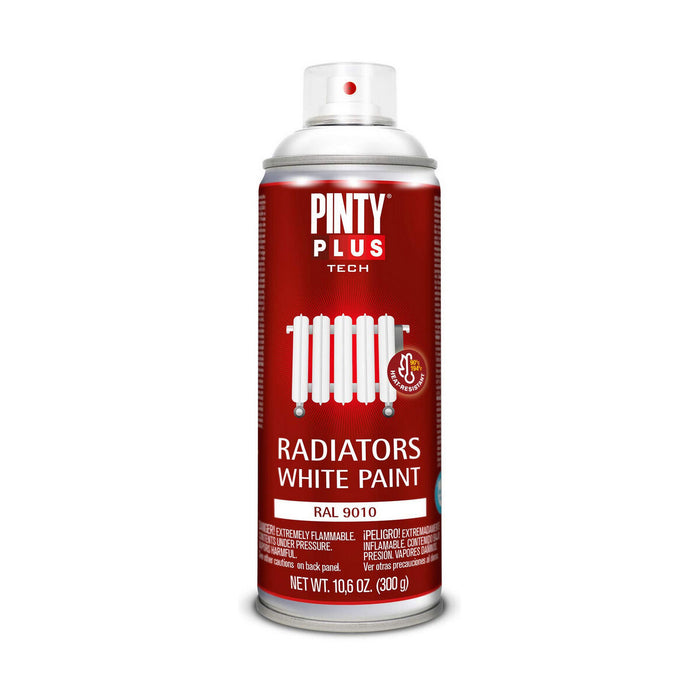 Tinta spray Pintyplus Tech RAL 9010 400ml radiador branco