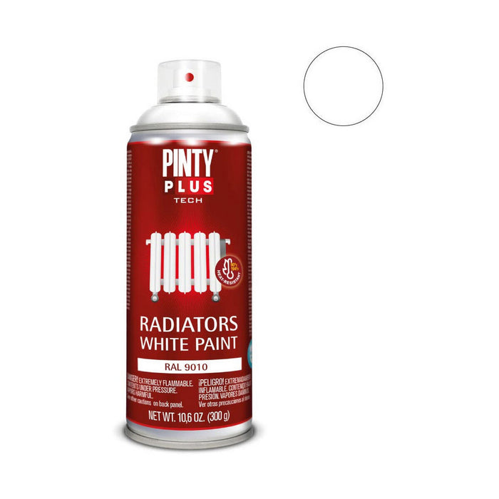 Tinta spray Pintyplus Tech RAL 9010 400ml radiador branco