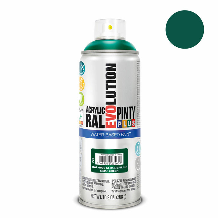 Vernice spray Pintyplus Evolution RAL 6005 Base d'acqua Moss Green 400 ml