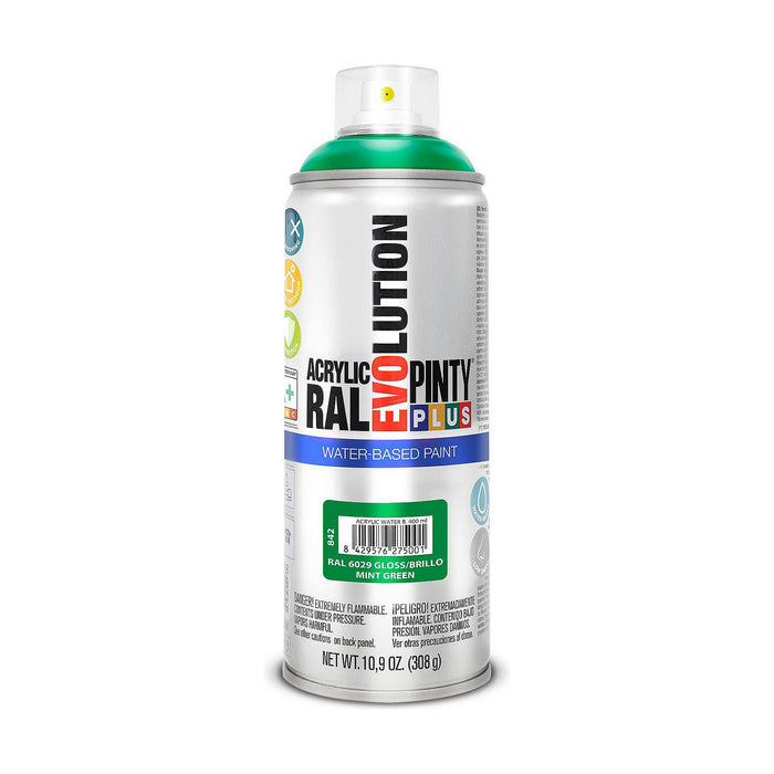 Vernice spray Pintyplus Evolution RAL 6029 Base d'acqua Mint Green 400 ml