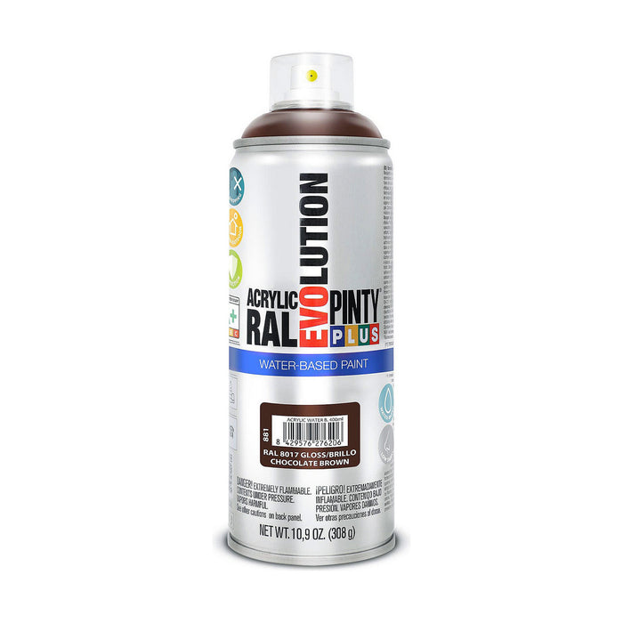 Pintura en spray Pintyplus Evolution RAL 8017 Base agua Chocolate 400 ml