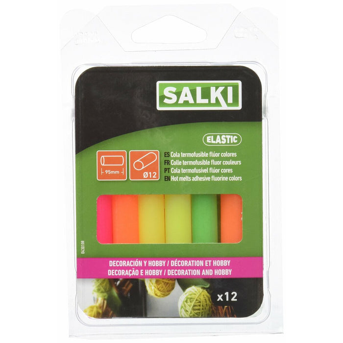 Bastões de cola quente Salki 430108 Decoração Multicolor Fluoro Ø 12 x 95 mm 125 g (12 Unid.)