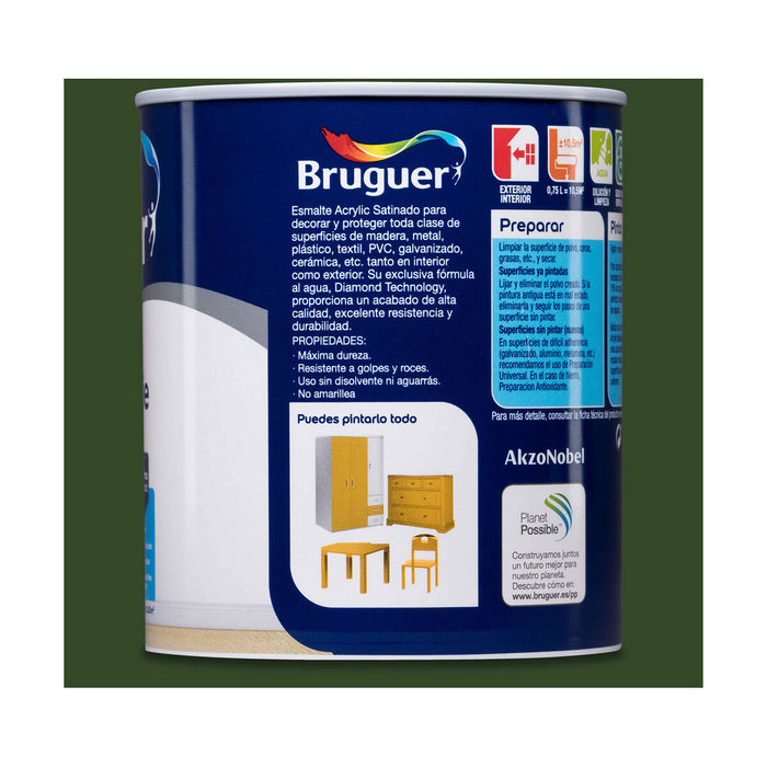 Bruguer 5057506 Galicia Esmalte Acrílico Verde 750 ml Satinado