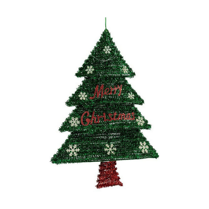 Decorazione Albero di Natale 44 x 58,8 x 7 cm Rosso Argentato Verde Plastica polipropilene