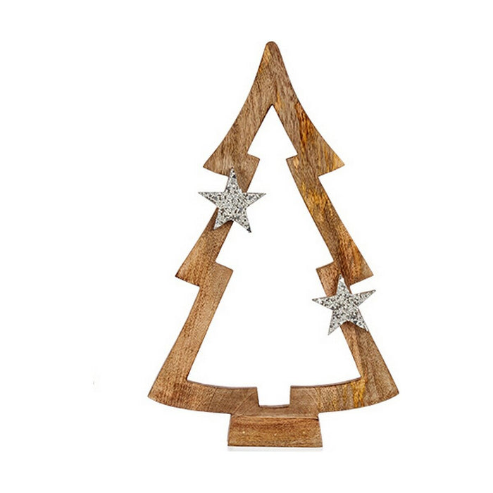 Albero di Natale Marrone Sagoma 7,5 x 58,5 x 37 cm Argentato Legno