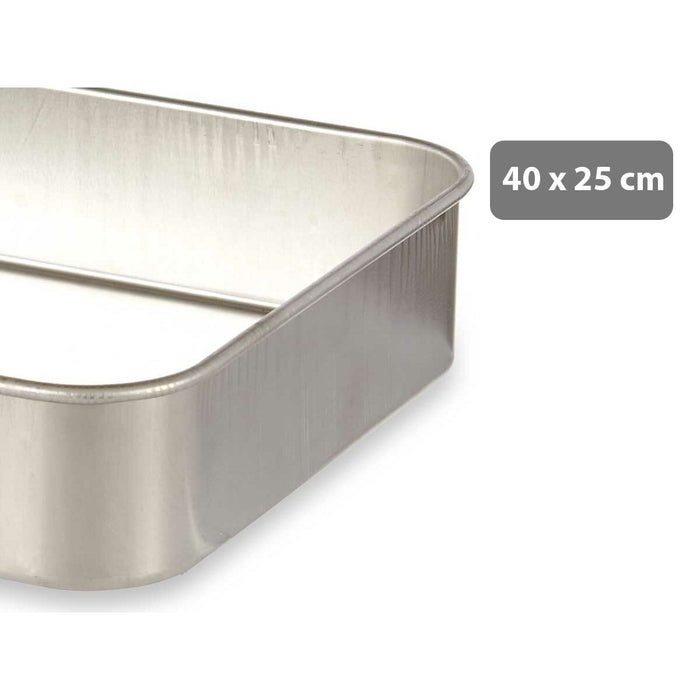 Pentola per arrosto 26 x 6,5 x 41 cm Argentato Alluminio