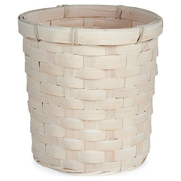 Vaso 17 x 15 x 17 cm Bianco PVC Bambù