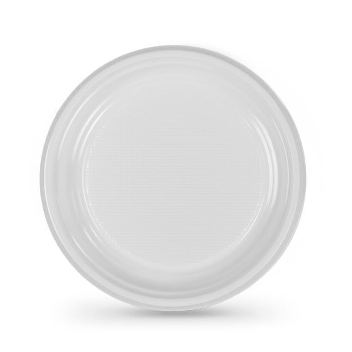 Conjunto de pratos reutilizáveis ​​Algon Redondo Branco 20,5 x 2 cm Plástico 100 Unid.
