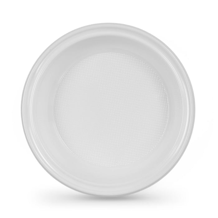 Conjunto de pratos reutilizáveis ​​Algon Redondo Branco 20,5 x 3 cm Plástico 100 Unid.
