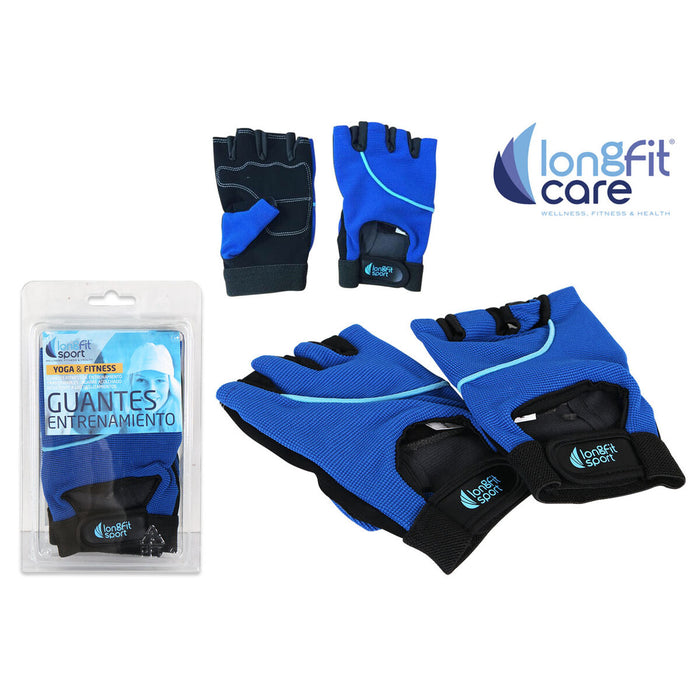 Luvas de treinamento esportivo LongFit azul/preto