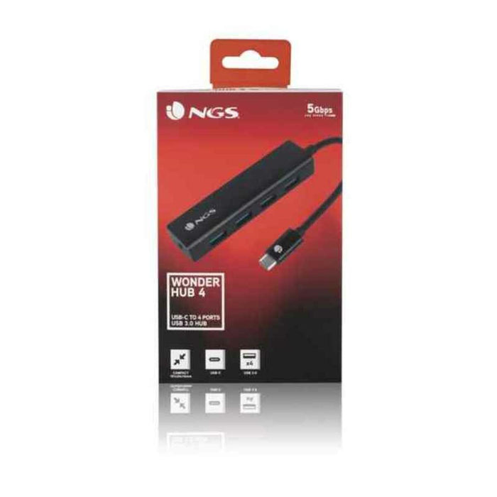 Hub USB 4 Porte NGS NGS-HUB-0054 Nero 5 Gbps