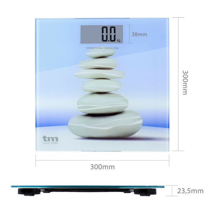 Balança de banheiro digital TM Electron Zen Azzurro Slim (23 mm)