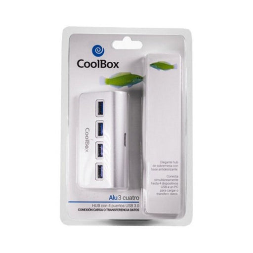 Hub USB CoolBox COO-HU4ALU3 Argentato