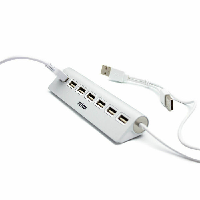Hub USB Nilox NXHU7ALU2 Grigio