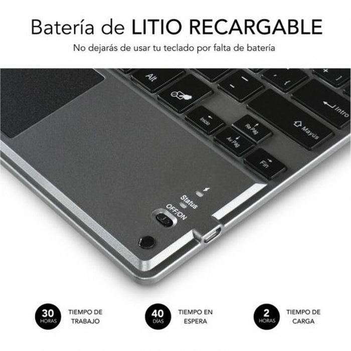 Tastiera Bluetooth con Supporto per Tablet Subblim SUB-KBT-SMBT51 Grigio Multicolore Qwerty in Spagnolo QWERTY