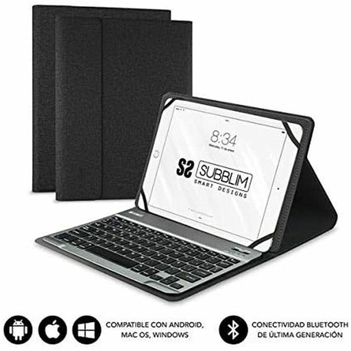 Custodia per Tablet e Tastiera Subblim SUB-KT2-BT0001 10.1" Nero Qwerty in Spagnolo QWERTY Bluetooth