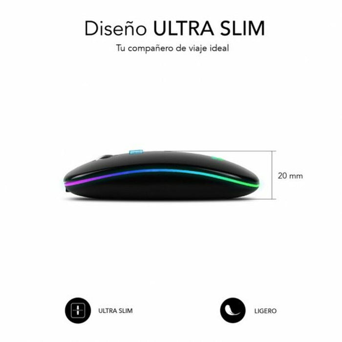 Mouse Subblim SUBMO-LDFLAT1 Nero 1600 dpi