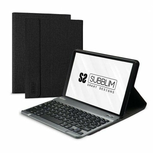 Tastiera Bluetooth con Supporto per Tablet Subblim SUBKT3-BTL200 Nero Qwerty in Spagnolo