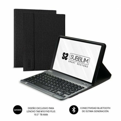 Tastiera Bluetooth con Supporto per Tablet Subblim SUBKT3-BTL200 Nero Qwerty in Spagnolo