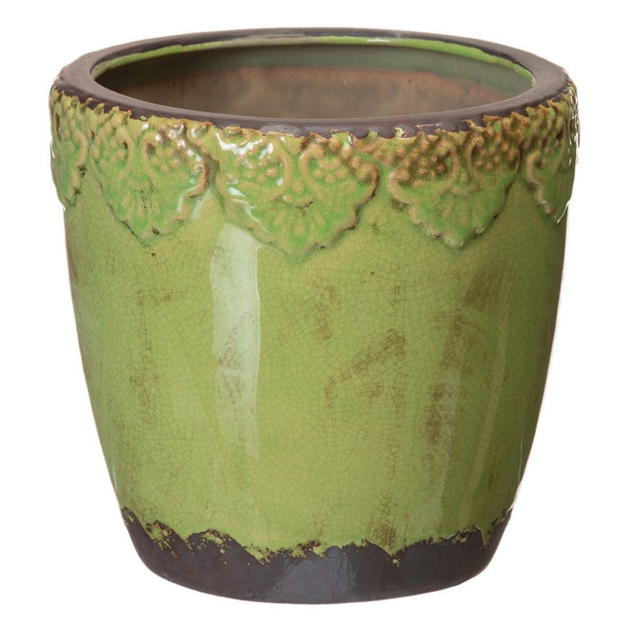 Vaso de cerâmica pistache 21 x 21 x 21 cm