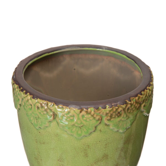 Vaso de cerâmica pistache 21 x 21 x 21 cm