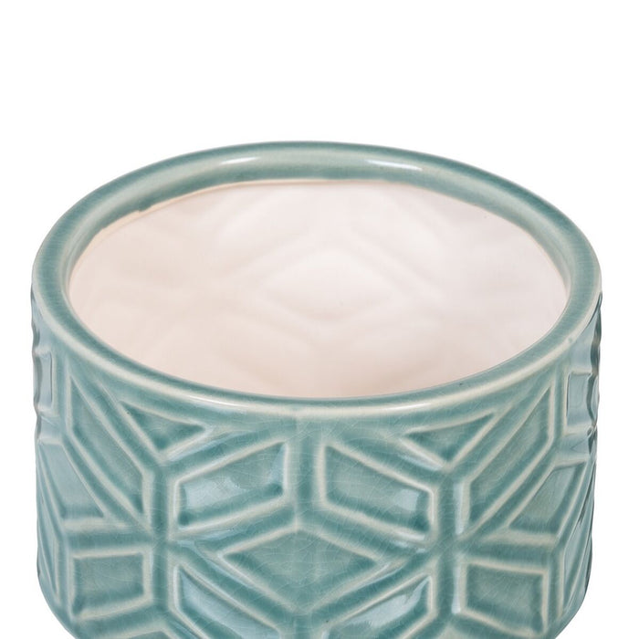 Vaso 17,5 x 17,5 x 14 cm Ceramica Azzurro
