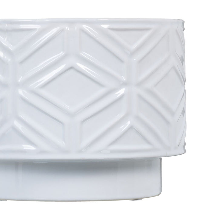 Vaso Cerâmica Branca 21,5 x 21,5 x 16,5 cm