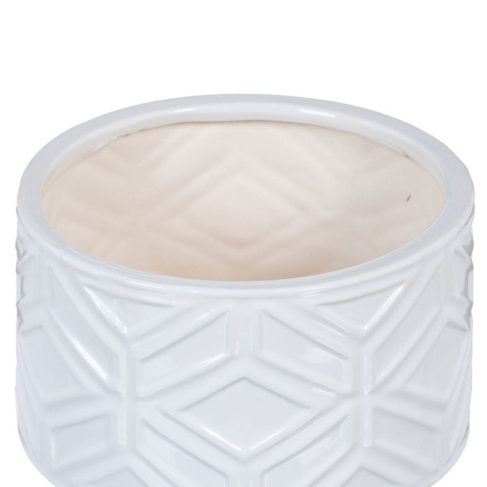 Vaso Cerâmica Branca 21,5 x 21,5 x 16,5 cm