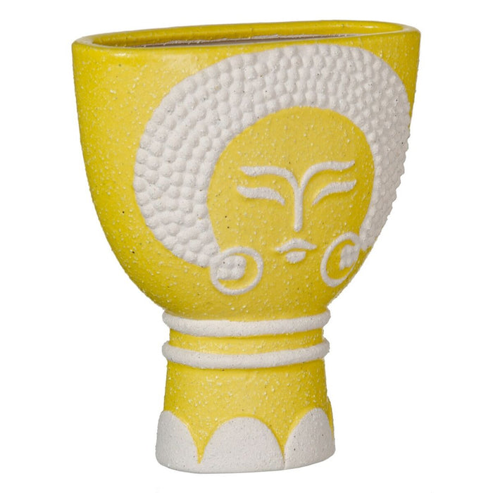 Vaso Cerâmica Amarela 19 x 9 x 22 cm