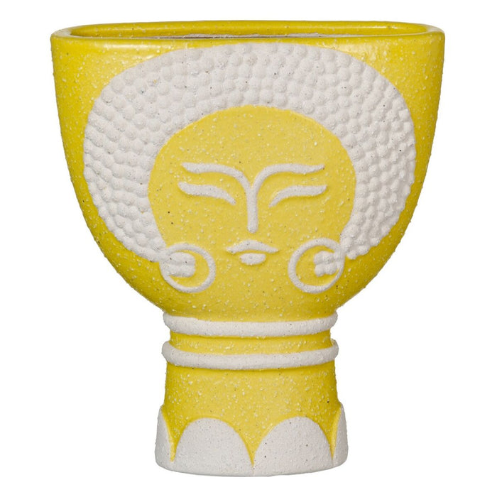 Vaso Cerâmica Amarela 19 x 9 x 22 cm