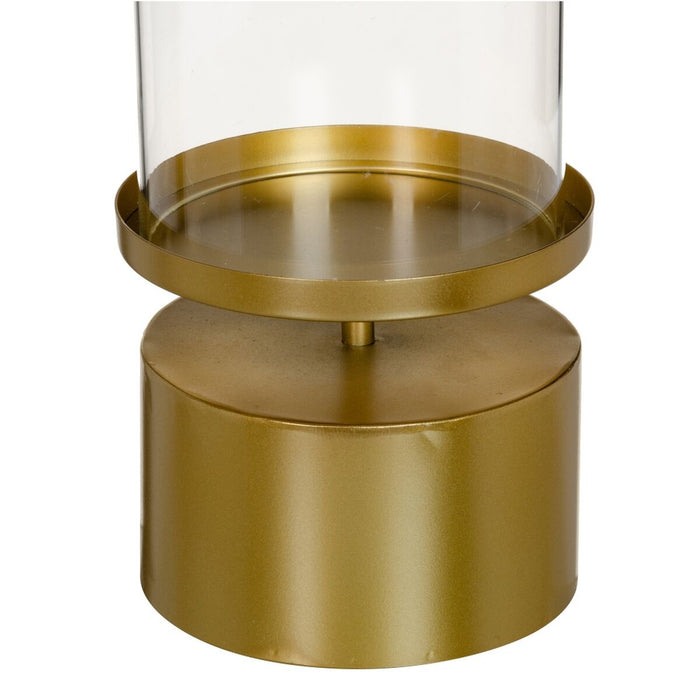 Castiçal 18,5 x 18,5 x 34 cm Metal Cristal Dourado
