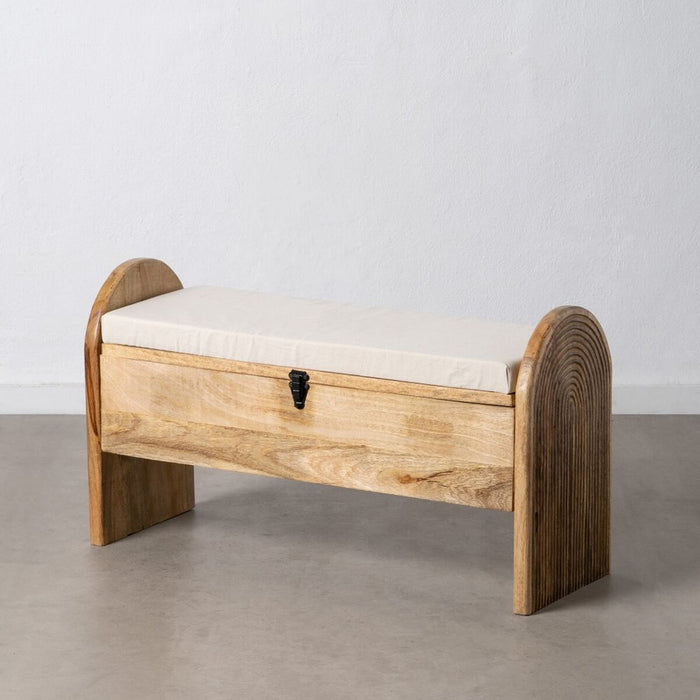 Baúl 100 x 35 x 56 cm Madera Tejido Sintético