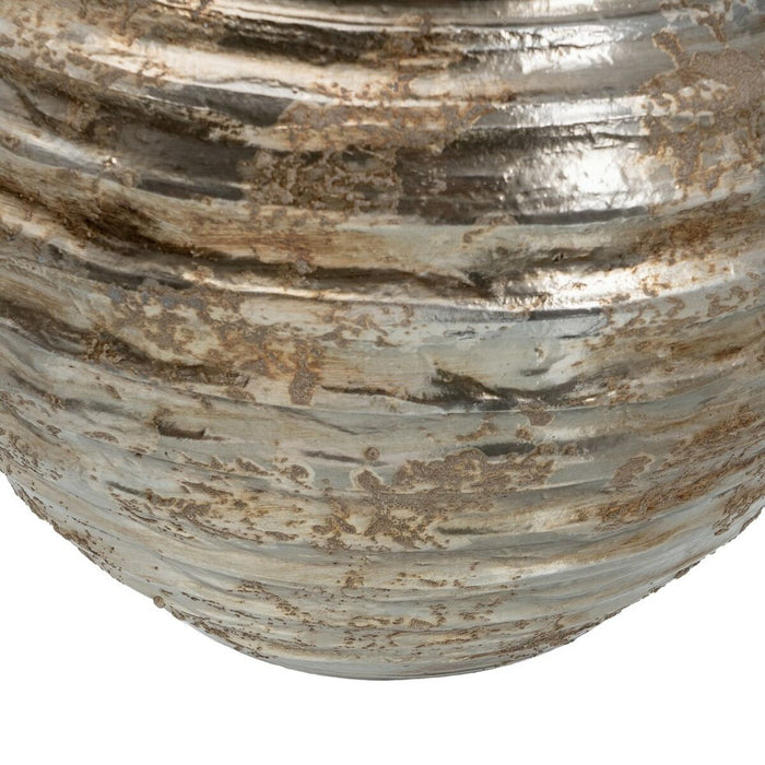 Vaso 37 x 37 x 30 cm Prata Cerâmica