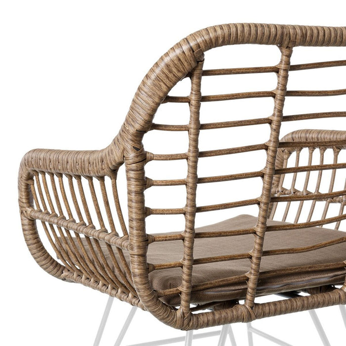 Ariki cadeira de jardim 57 x 62 x 80 cm vime sintético aço branco