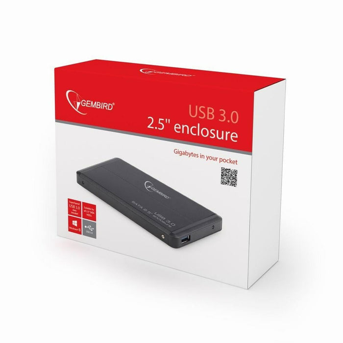 Involucro per Hard Disk GEMBIRD EE2-U3S-2-S Nero Argento USB USB 3.0 SATA USB 3.2 2,5"