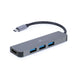 Hub USB-C 4 Porte GEMBIRD A-CM-COMBO2-01 Bianco Grigio