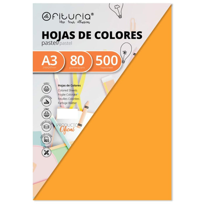 Carta per Stampare Fabrisa Arancio A3 500 Fogli