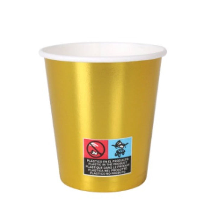 Conjunto de copos de papelão descartáveis ​​Algon Golden 200 ml