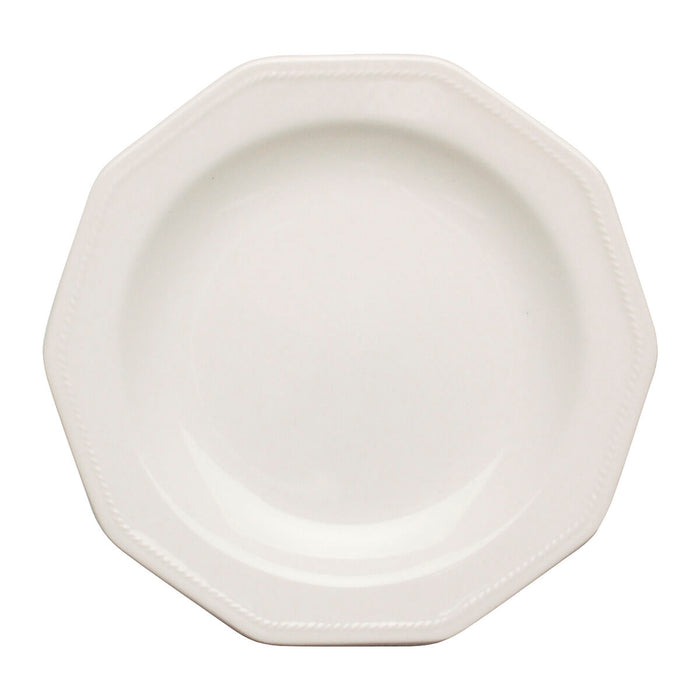 Prato de Sobremesa Serviço de Jantar Churchill Artic Ceramic Branco (Ø 20,5 cm) (6 Unid.)
