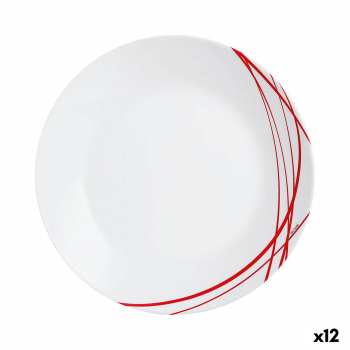 Piatto da pranzo Arcopal Domitille Rojo Bicolore Vetro 25 cm (12 Unità)