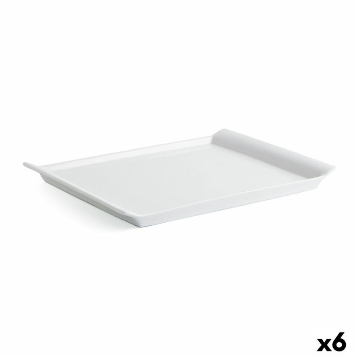 Bandeja de Cozinha Quid Gastro Fresh Cerâmica Branca (31 x 23 cm) (6 Unidades)