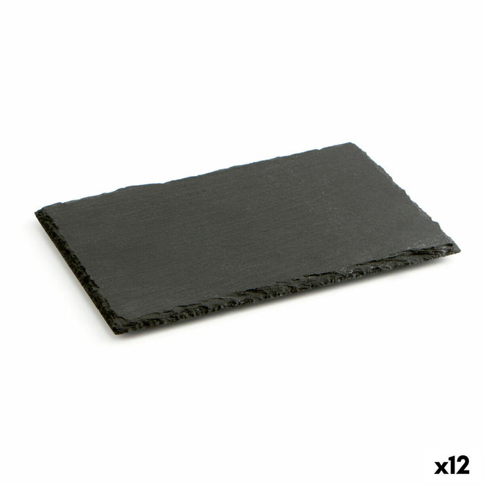 Bandeja Cerâmica Efeito Quadro Negro Quid Gastro Fun Preto (20 x 13 cm) (12 Unidades)