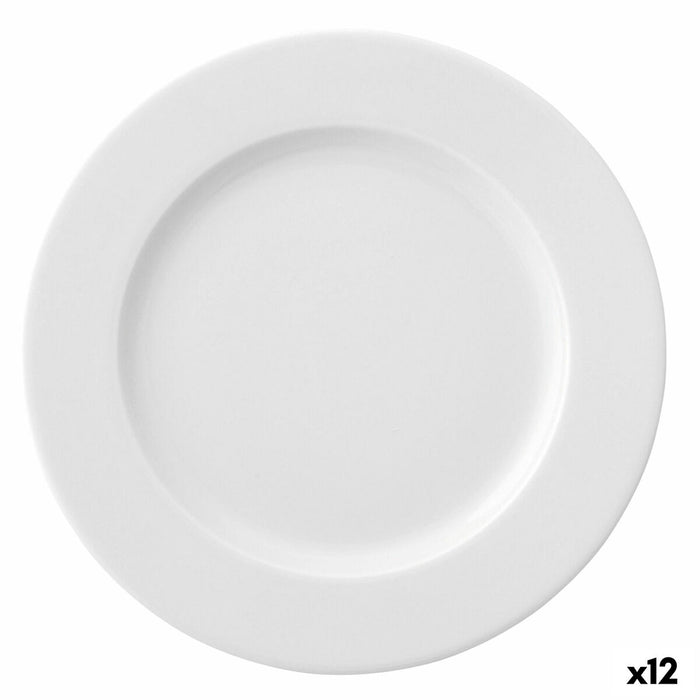 Prato De Jantar De Cerâmica Branca Ariane Prime Ø 17 cm (12 Uds)