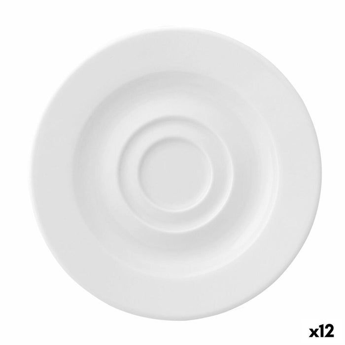 Piatto Ariane Prime Espresso Ceramica Bianco 13 cm (12 Unità)