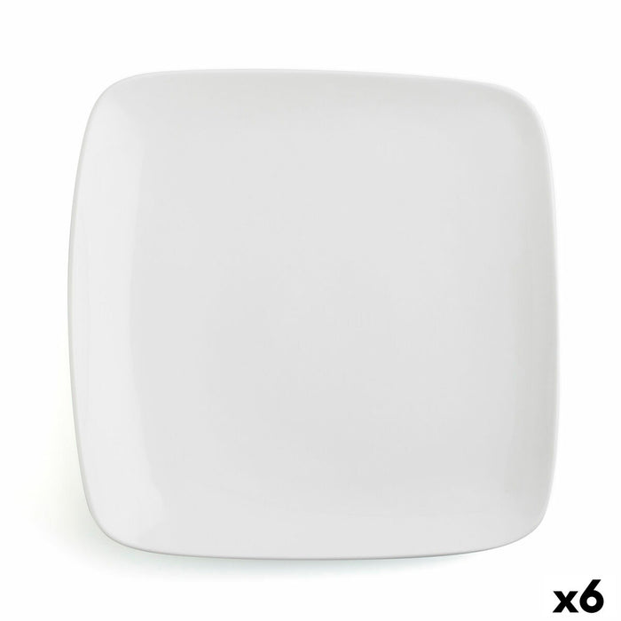 Prato Plano Ariane Vital Square Ceramic Branco (30 x 22 cm) (6 Unidades)