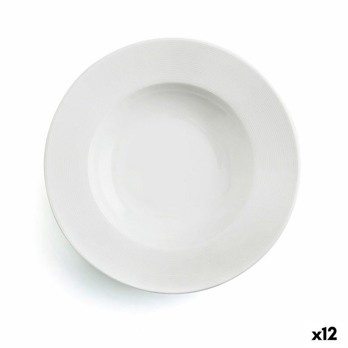 Plato Hondo Ariane Orba Ceramica Blanco 23 cm (12 Unidades)