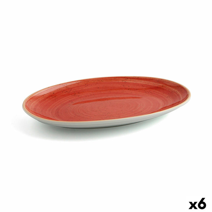 Ariane Terra Molde Cerámica Oval Rojo (Ø 32 cm) (6 Uds)