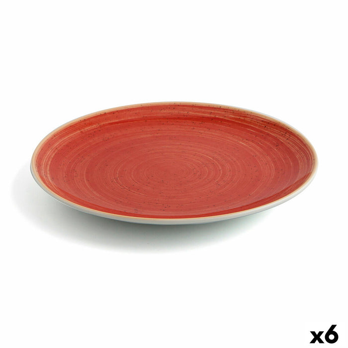 Plato Llano Ariane Terra Ceramica Rojo (Ø 31 cm) (6 Uds)