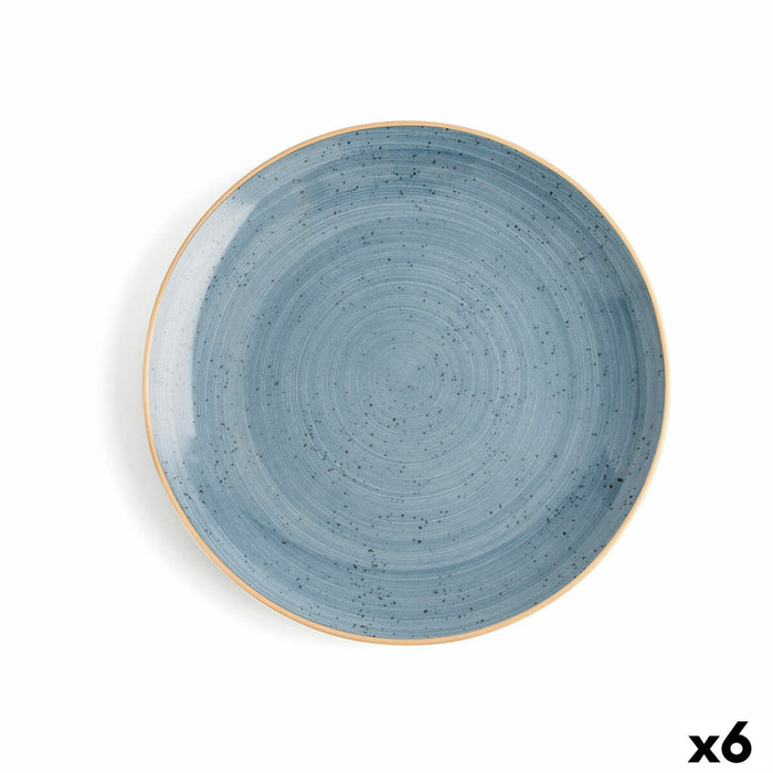 Plato Plano Ariane Terra Ceramica Azul Claro (Ø 27 cm) (6 Uds)