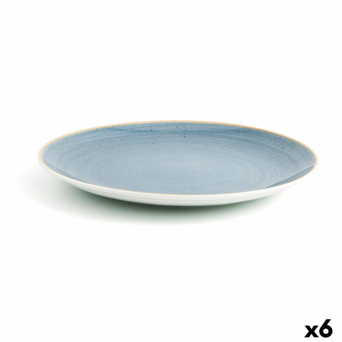 Prato Plano Ariane Terra Ceramica Azul Claro (Ø 31 cm) (6 Unidades)